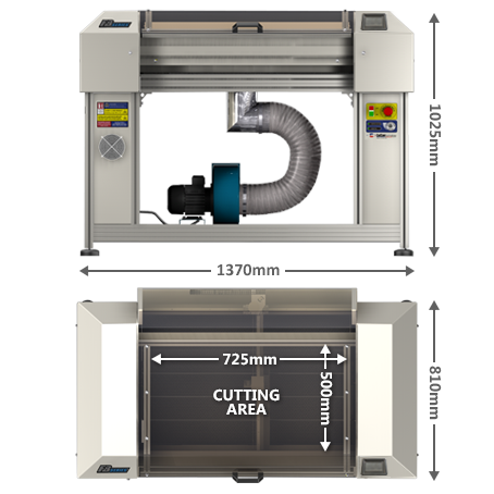 Laser cutting machine - FB500 dimentions